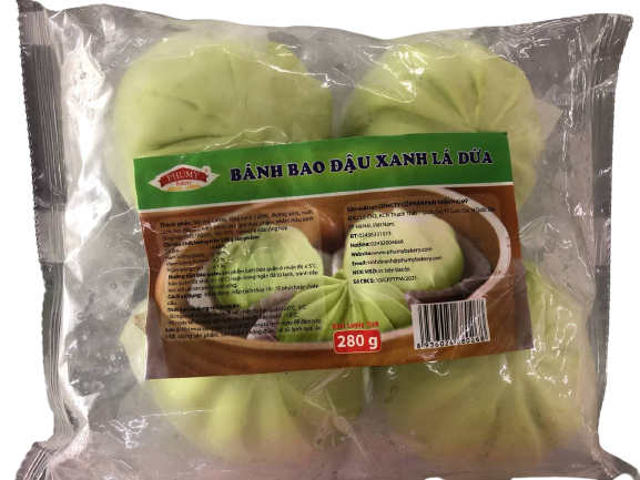 BÁNH BAO PHÚ MỸ ĐẬU XANH LÁ DỨA 280G – LanChi Mart